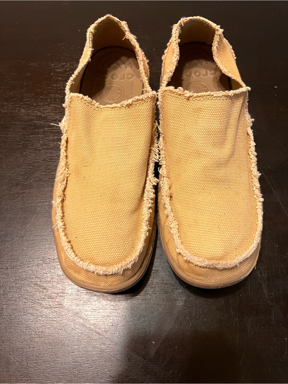 Men's CROCKS Slip-On Canvas Sneakers in Yellow SIZE 9